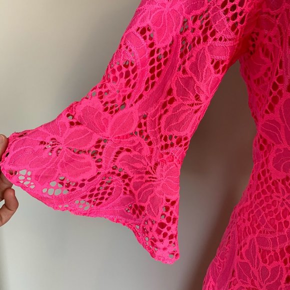 Lilly Pulitzer Hot Pink Allyson Lace Dress - Picture 5 of 9